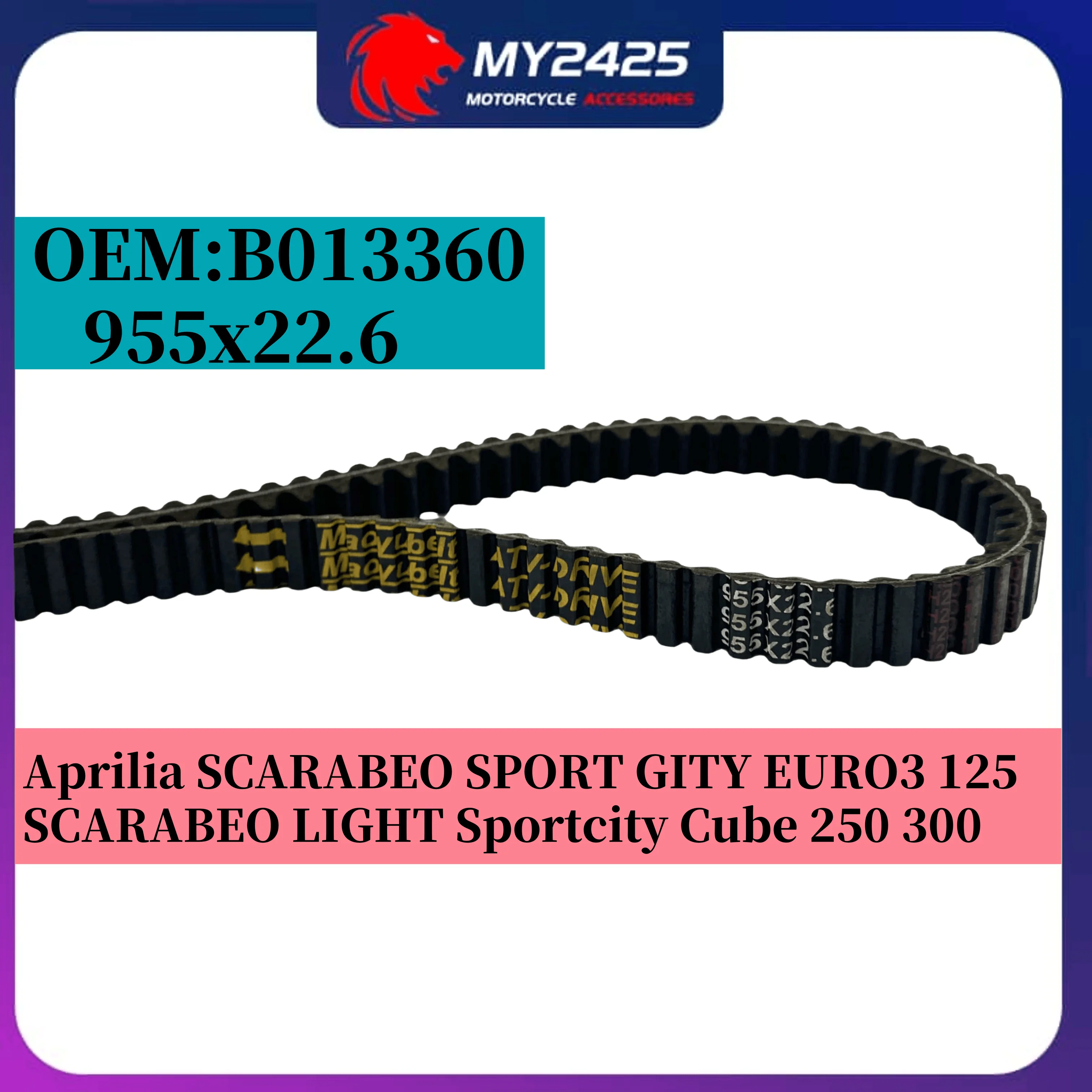 

Motorcycle Drive Belt For Aprilia SCARABEO SPORT CITY EURO3 125 SCARABEO LIGHT Sportcity Cube 250 300 B013360 Transfer DriveBelt