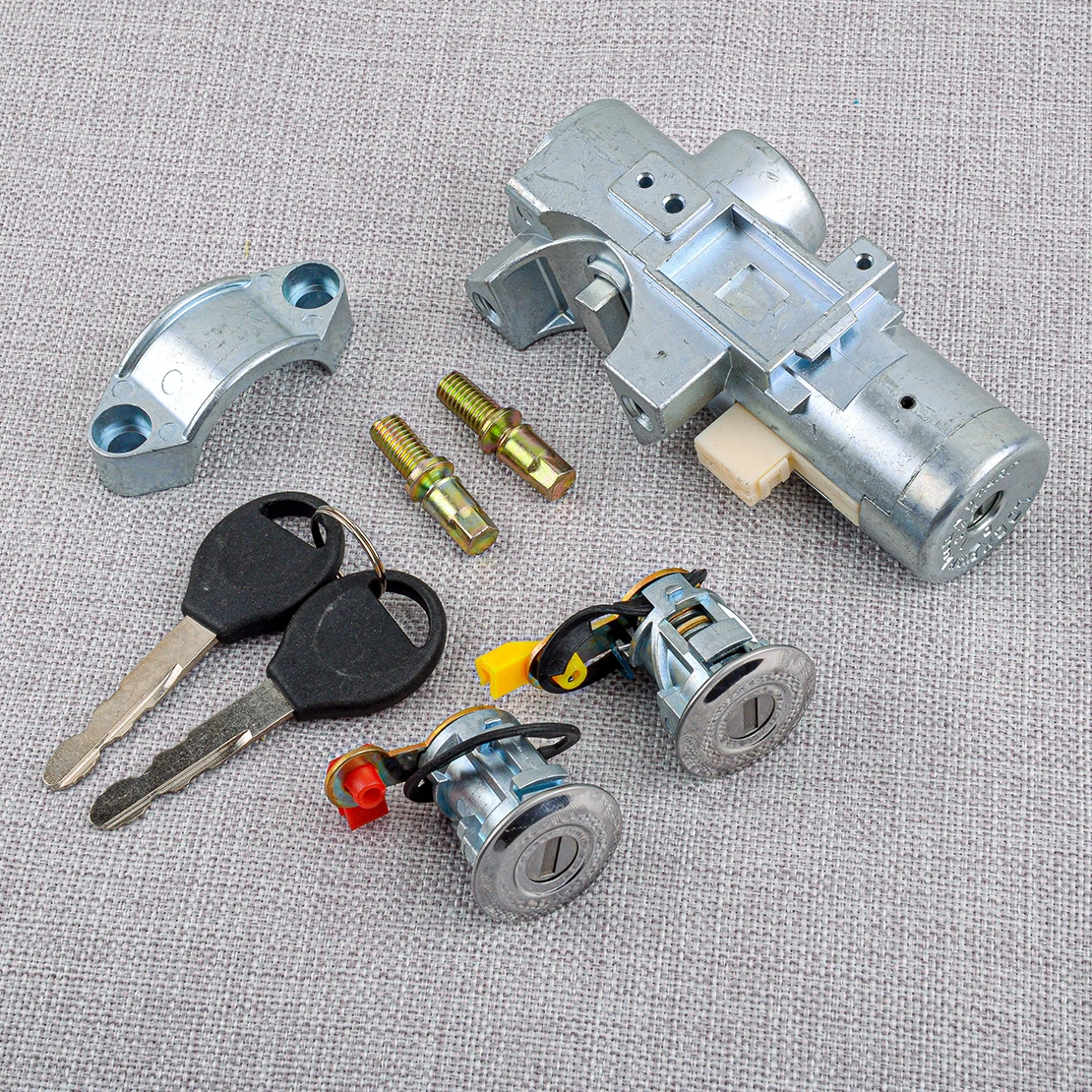 

New 8Pcs/Set Ignition Barrel Switch Door Lock Cylinders With Keys Set Car Accessories Fit For Nissan Navara D22 03/1997-05/2006