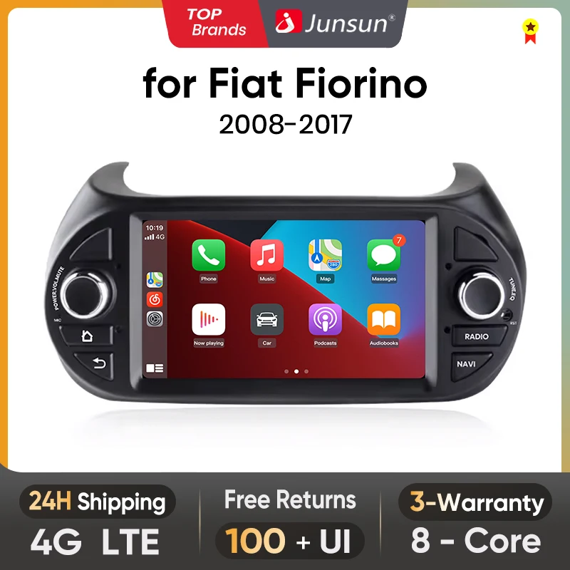 Junsun V1PLus autoradio per Fiat Fiorino 2008 2009 2010-2017 sistemi intelligenti per auto per Apple Carplay FM GPS SWC BT