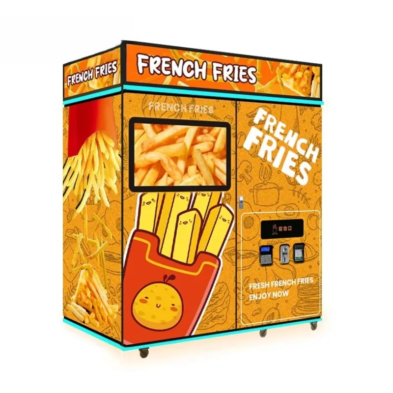 Customized French Fries Vending Machine Automatic Robot Hot Food Fired Chicken and Fry Chip Vending Machine