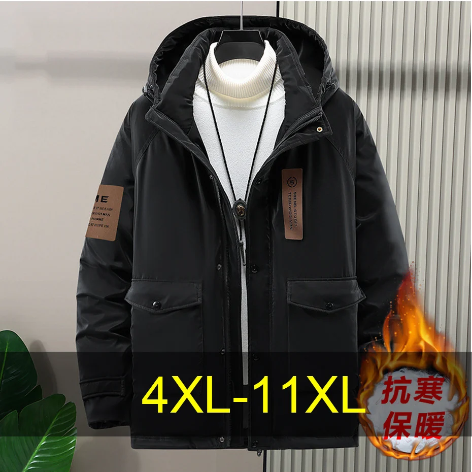 

11XL Plus Size Parkas Men Winter Thick Jacket Coat Cargo Parkas Male Fashion Casual Green Parkas Male Big Size 11XL