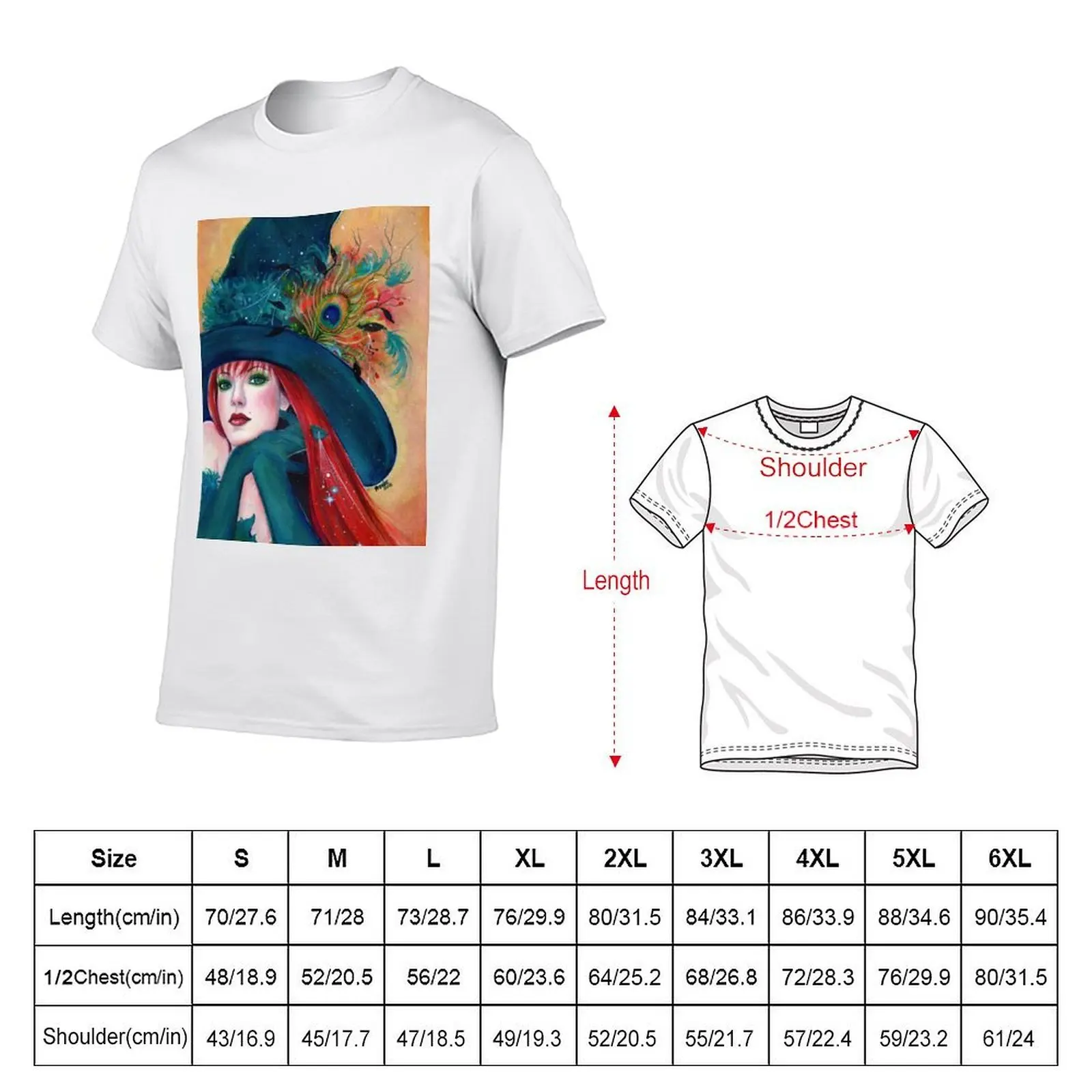 Pia Dora Halloween witch art by Renee Lavoie T-Shirt korean fashion Blouse mens tall t shirts