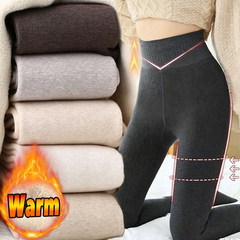 شتاء دافئ الحراري صوف مبطن الشوفان الرمادي جوارب طويلة الراحة اليابانية مضلع القطن ضيق المخملية أفخم لينة غير بيلينغ طماق