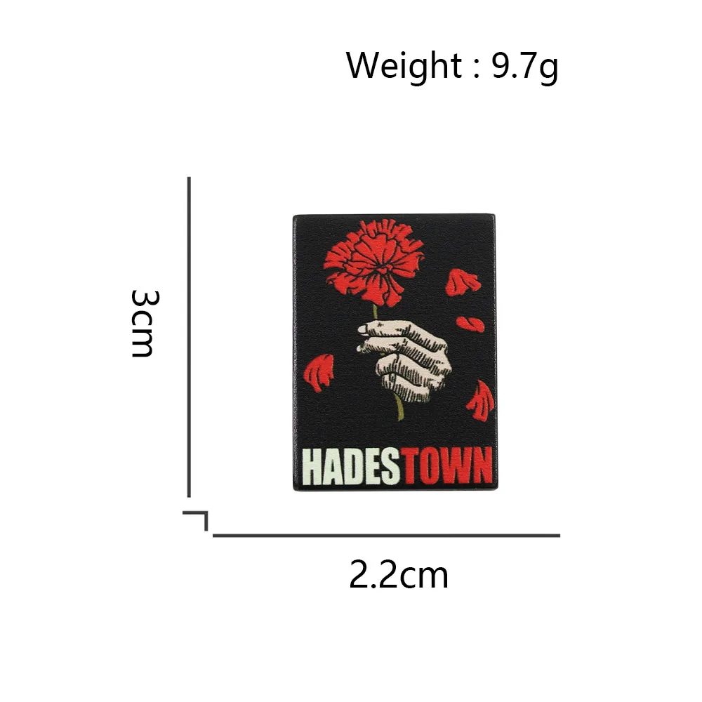 Hadestown Musical Enamel Pin Broadway Theater Badge Hand Holding Carnation Brooch Jewelry Gift for Actors Theater Geeks