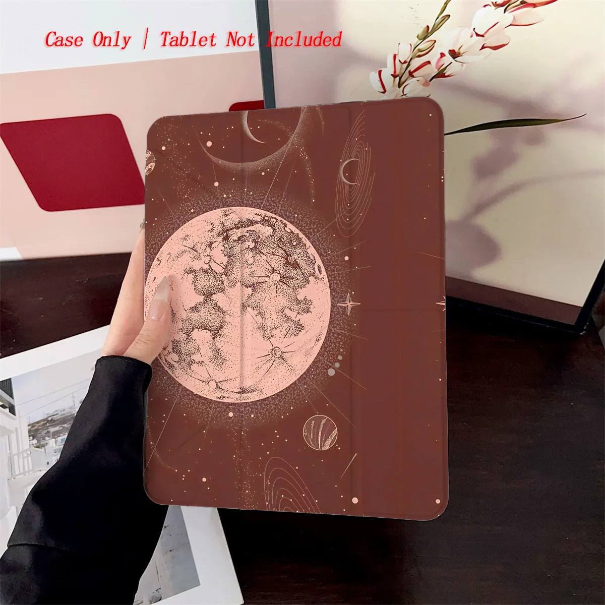 Dreamy Y-Fold Full Moon in Sky iPad Case For Apple iPad Pro 11/12.9 Air 3/4/5 Mini 5/6 8th-10th Gen Cover