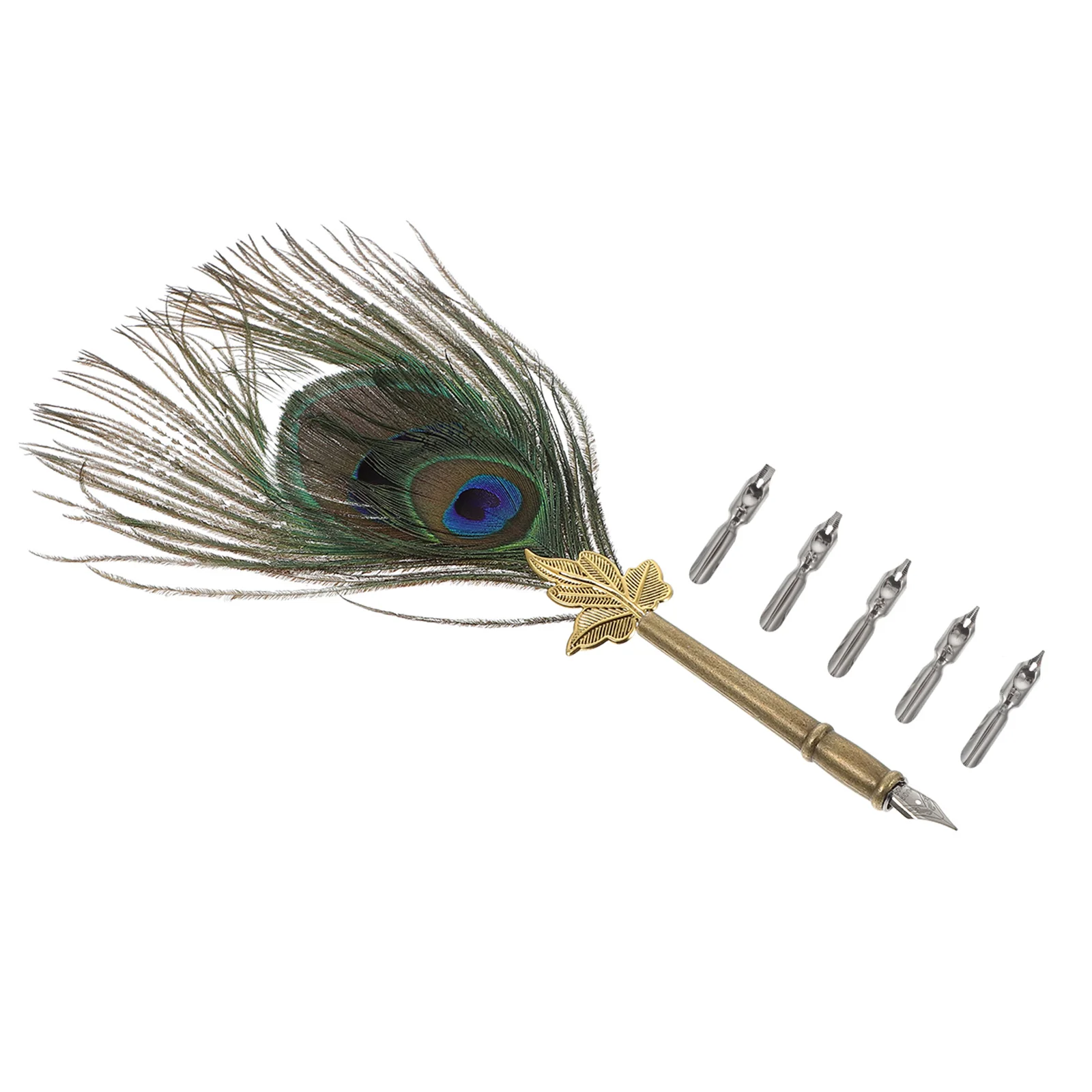 

1 комплект гусиной ручки с 5 сменными наконечниками, гладкие чернила, легкий портативный карандаш для письма, рисования, практики каллиграфии, студента