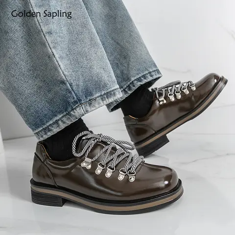 Golden Sapling Formele herenschoenen Mode Tooling Flats Comfortabel platformschoeisel Vrije tijd herenkledingschoen