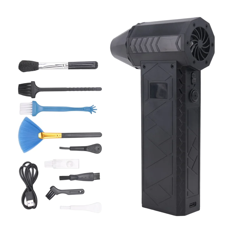 

Мини-вентилятор BAAG, мини-воздуходувка, 130000 об/мин, бесщеточный, ручной, 3 скорости ветра, черный