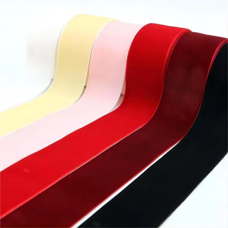 Velvet Ribbon for Gift Wrapping Decoration, Christmas Lace Ribbons, Decoração artesanal para festas, Atacado, 5 metros por rolo, 40mm