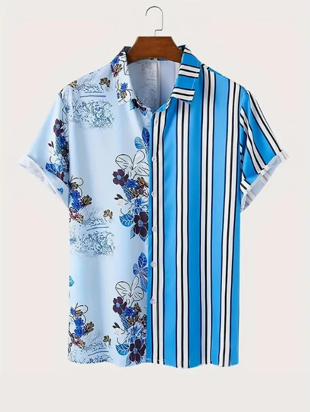 Men's Shirt Short Sleeve Hawaiian Casual Printed Button Shirt Summer Beach Shirt Camping Shirt Short Sleeve Men's Formal Shirt、