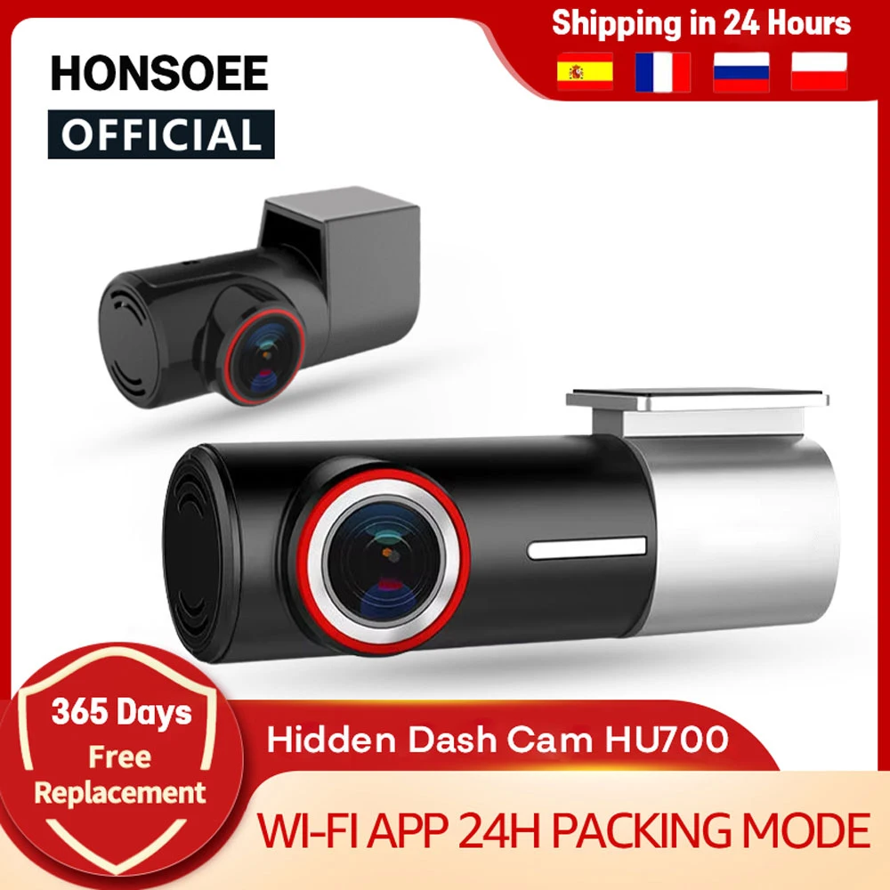 Honsoee U700 Dash Cam Car Dvr Black Box Video Recorder 24H Packing Monitor Dashcam Auto WiFi App Car Camera Night Vision