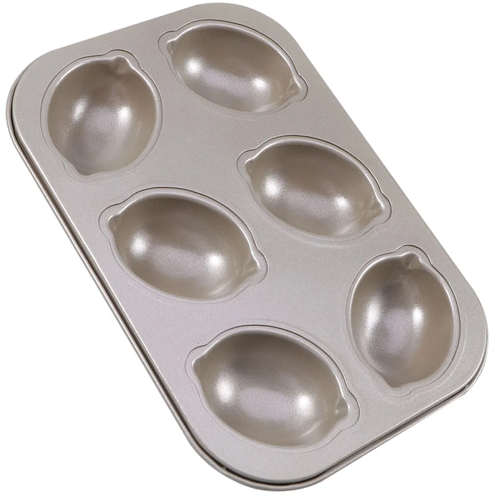 

6 Pcs Muffin Pot Mold Lemon Shape Baking Carbon Steel Mini Cupcake Pans Cake Mold Metal Dessert Mini Cupcake Pans Pan