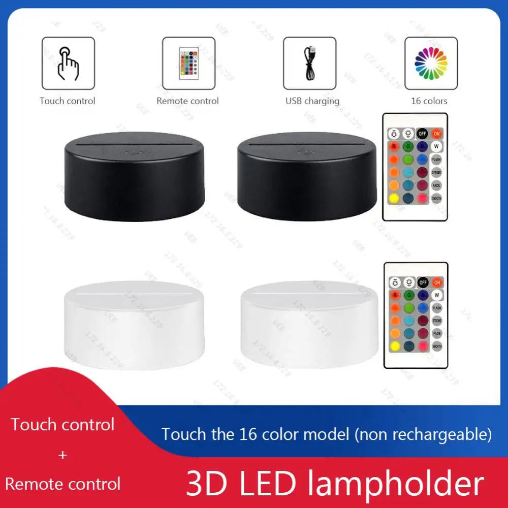 Acrylic Light Board Base 16 Colors Decorative Light Display Stand Remote Control LED Lamp Base for Acrylic Resin Glass