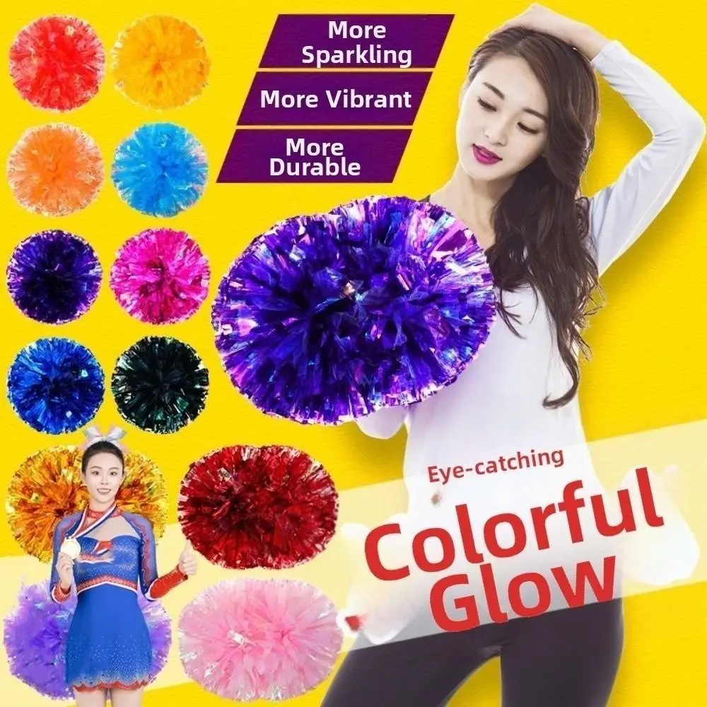 25cm Game Pom Poms PET Multicolors Cheering Ball Come On Props Cheap Practical Cheerleading Dance Party Concert Decorator