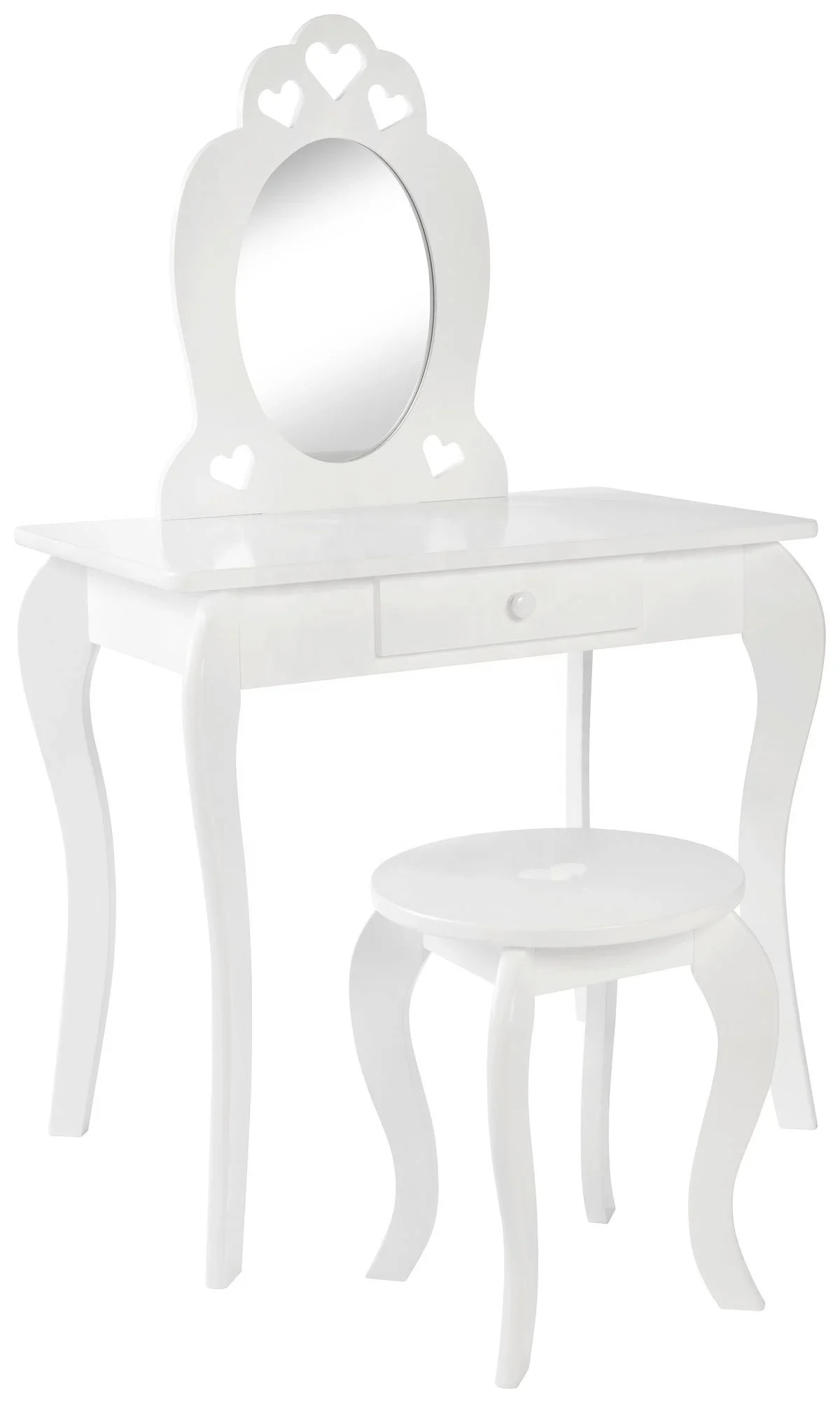 Kids Vanity Set with Mirror Children Dressing Table and Stool Set for Girls Makeup Vanities Wooden Dressing Table Baby Furniture