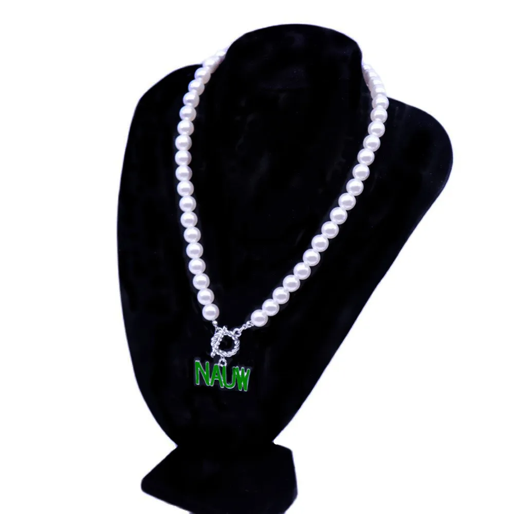 OT Buckle Black Rock National Association Social NAUW Pearl Sorority Necklaces Jewelry For Women