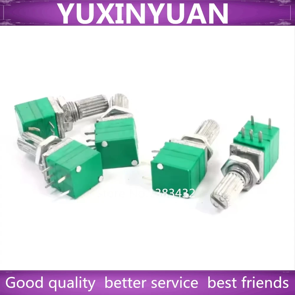 10pcs/lot RK097G 5K 10K 20K 50K 100K B5K with a switch audio 6pin shaft 15mm amplifier sealing potentiometer(China)