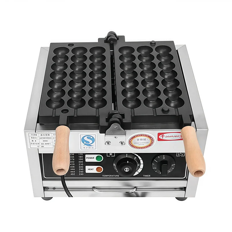 계란 퍼프 메이커 탠덤 베이킹 케이크 기계 비 스틱 요리 표면 와플 기계 전기 스트링 케이크 계란 퍼프 버블 기계