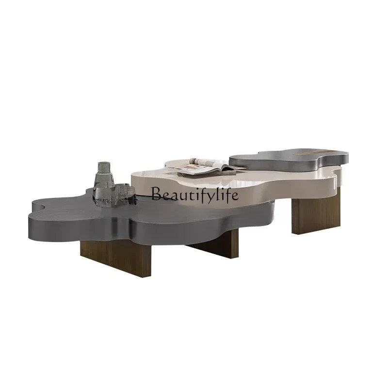 

11*Cloud coffee table irregular shape special-shaped villa high-end stainless steel living room household coffee table large