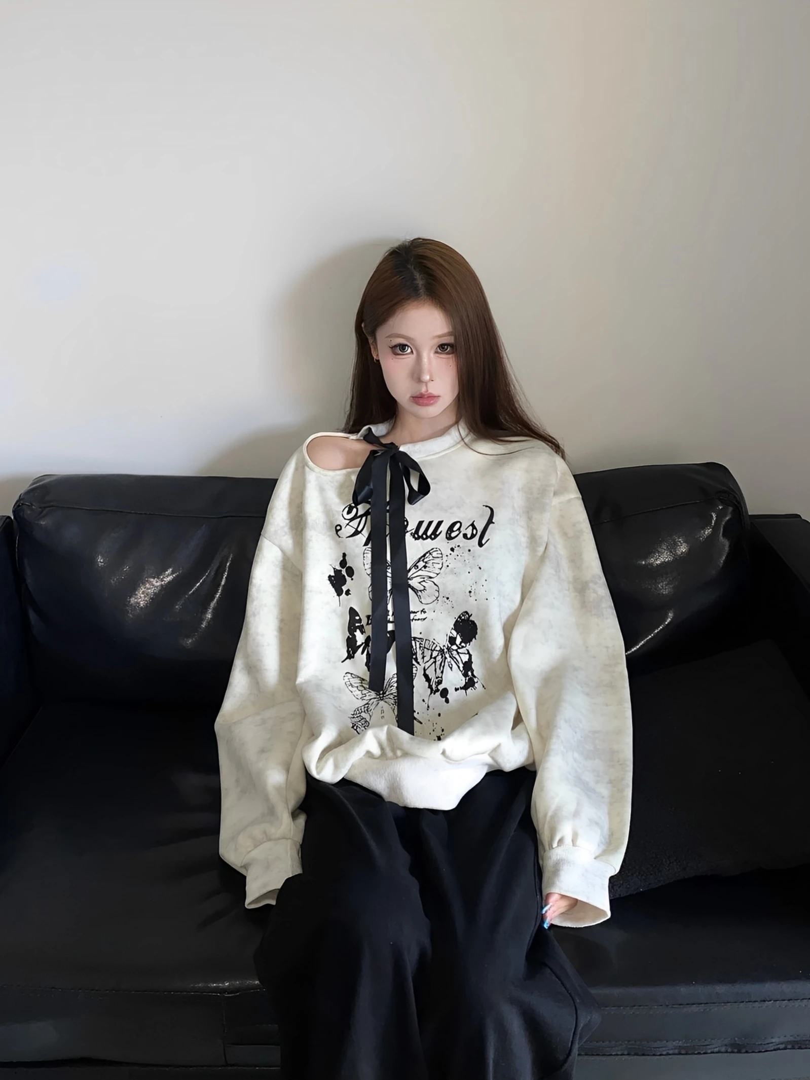 

Womens Clothing Apricot Vintage Street Sweatshirt Hoodie Letter Printing Long Sleeves Casual Warm Oversize Baggy Ladies Tops