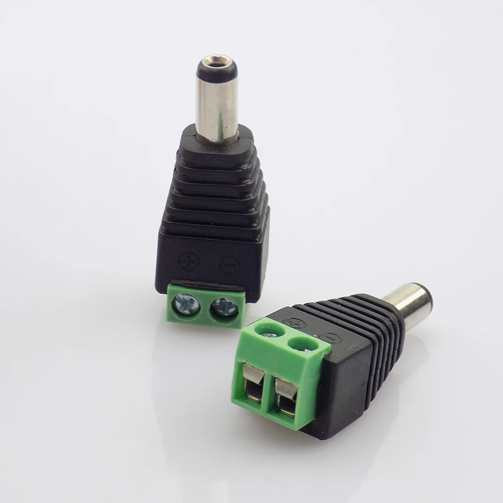 1 Pair DC Male Female Jack Plug Connector 2.1x5.5 Mm Power Supply Adapter BNC For CCTV Camera LED Strip Lamp Lighting Lights B5