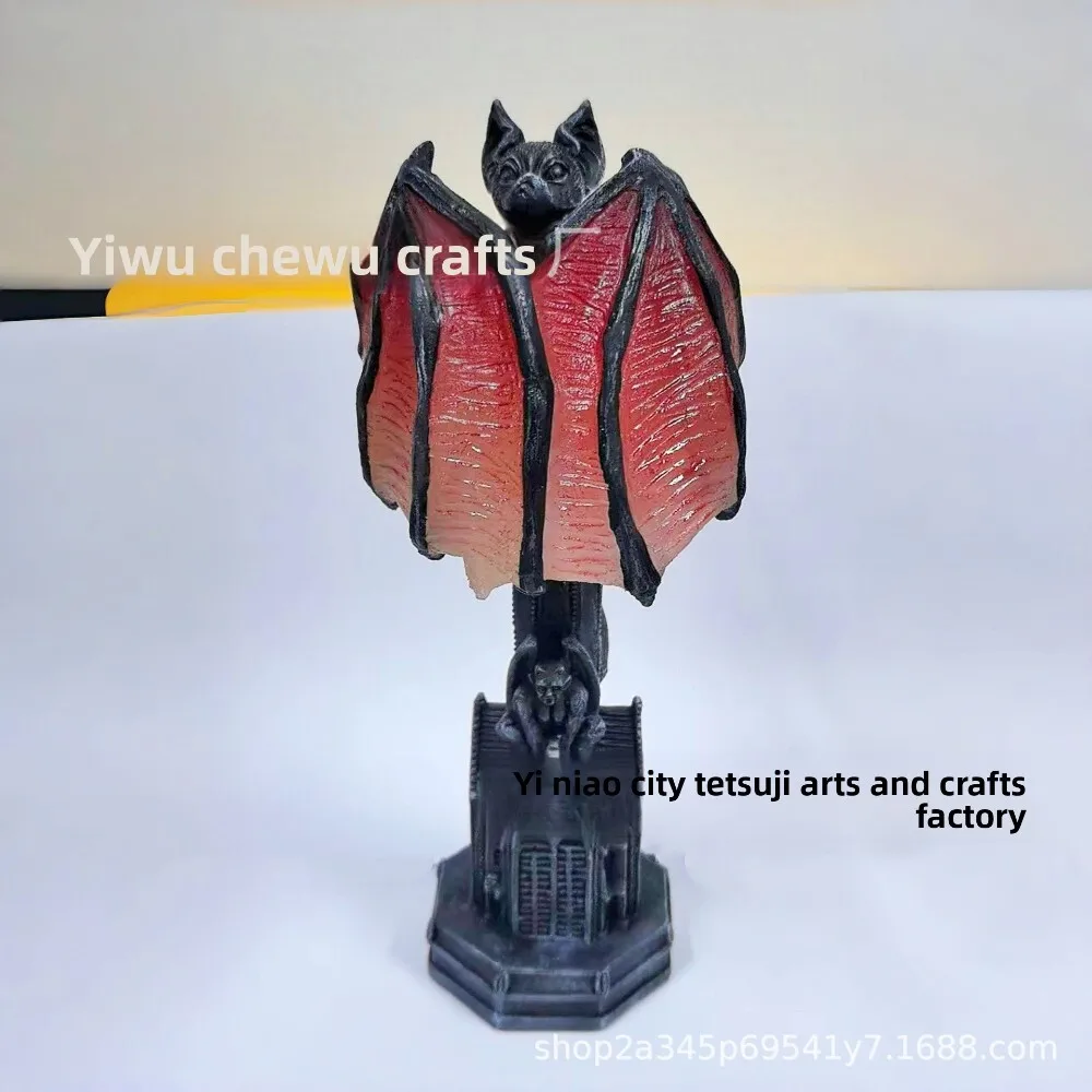 

Gothic Bat Wings Table Lamp Resin Halloween Decor for Home Office Bedroom Night Light Indoor Ambient Lighting Fixture