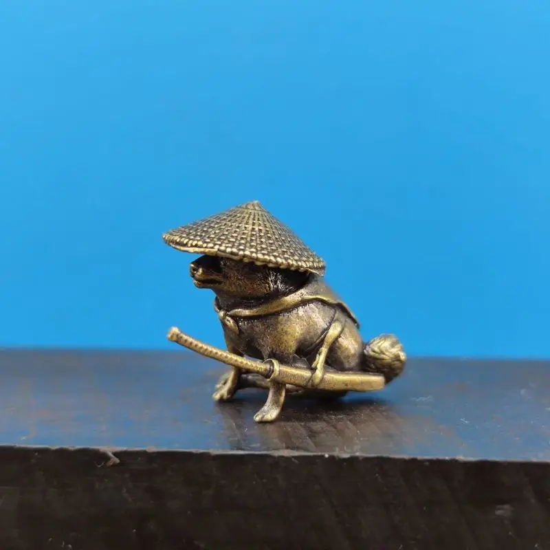 Statua in ottone Ronin Shiba Inu, figura del guerriero del cane samurai, regalo da collezione in metallo per i fan degli anime