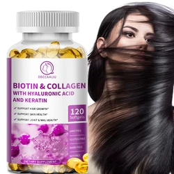 BBEEAAUU Biotin Capsules for Hair Growth Strength Boost Hair, Skin & Nails Improve Skin Texture Follicle Repair Anti-aging