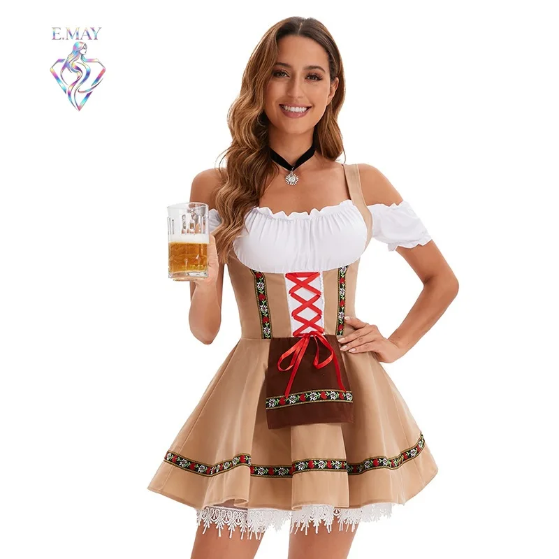 

New Halloween Beer Girl Dress Shaping Stage Performance Costume Maid Uniform Women's Fashionable Traditional Ethnic Stage Cos...