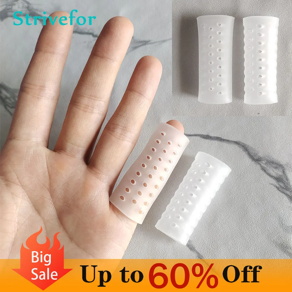 

2pcs Breathable Silicone Finger Protector Finger Caps Protect Your Fingers From Irritation, Pressure And Rubbing