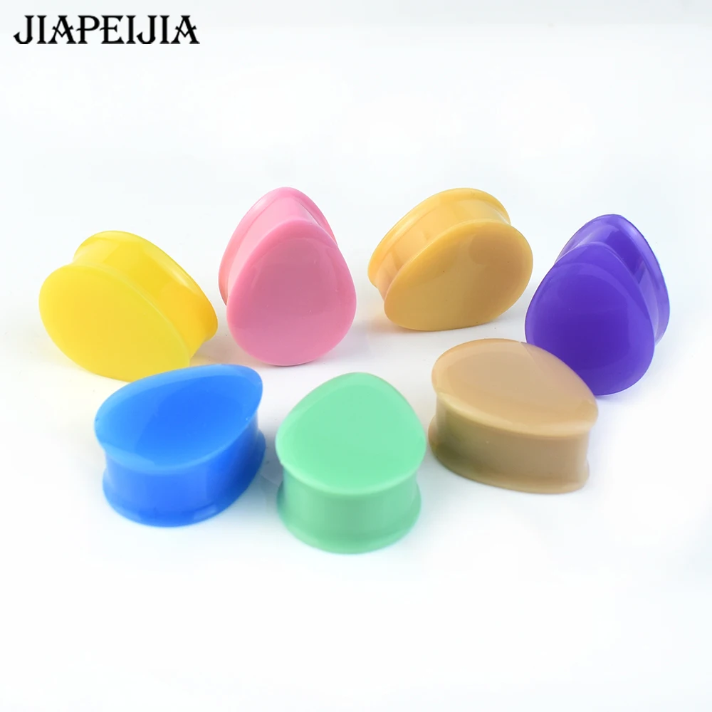 8-30mm Acrylic Ear Gauges Plugs Stretching Double Flared Expander Tunnels Saddle Plugs Body Jewelry