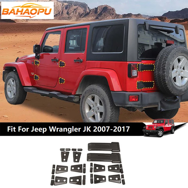 

BAHAOPU Car Door/Engine Door/Rear Spare Tire Tailgate Door Hinge Decoration Cover For Jeep Wrangler JK 2007-2017,Car Accessories