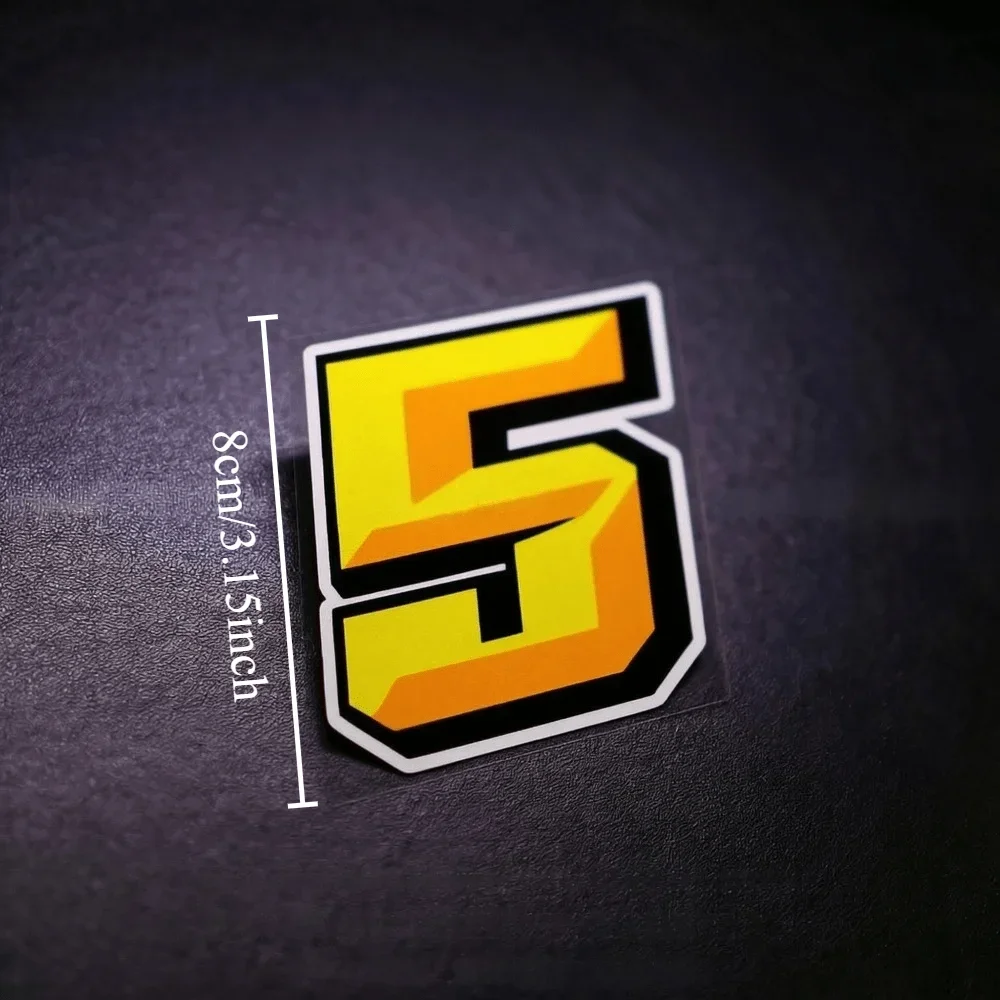 、Gradient Motorsport Number 0-9 Vinyl Sticker Set Waterproof Self-Adhesive Decal for Motorcycle Helmet Car Truck Body Auto Decor