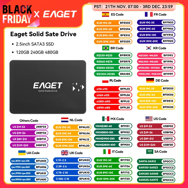 Eaget SSD 120GB SATAIII SSD 240GB 480GB  2.5 Hard Drive HD SATA Disk Internal Hard Drive High Quality Solid State Hard Drive