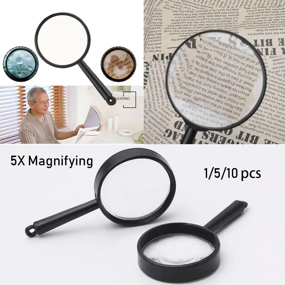 1/5/10pcs Mini Pocket 25mm Insect viewer Jewelry Loupe  5X Magnifying Reading Glass Lens Hand Held Magnifier