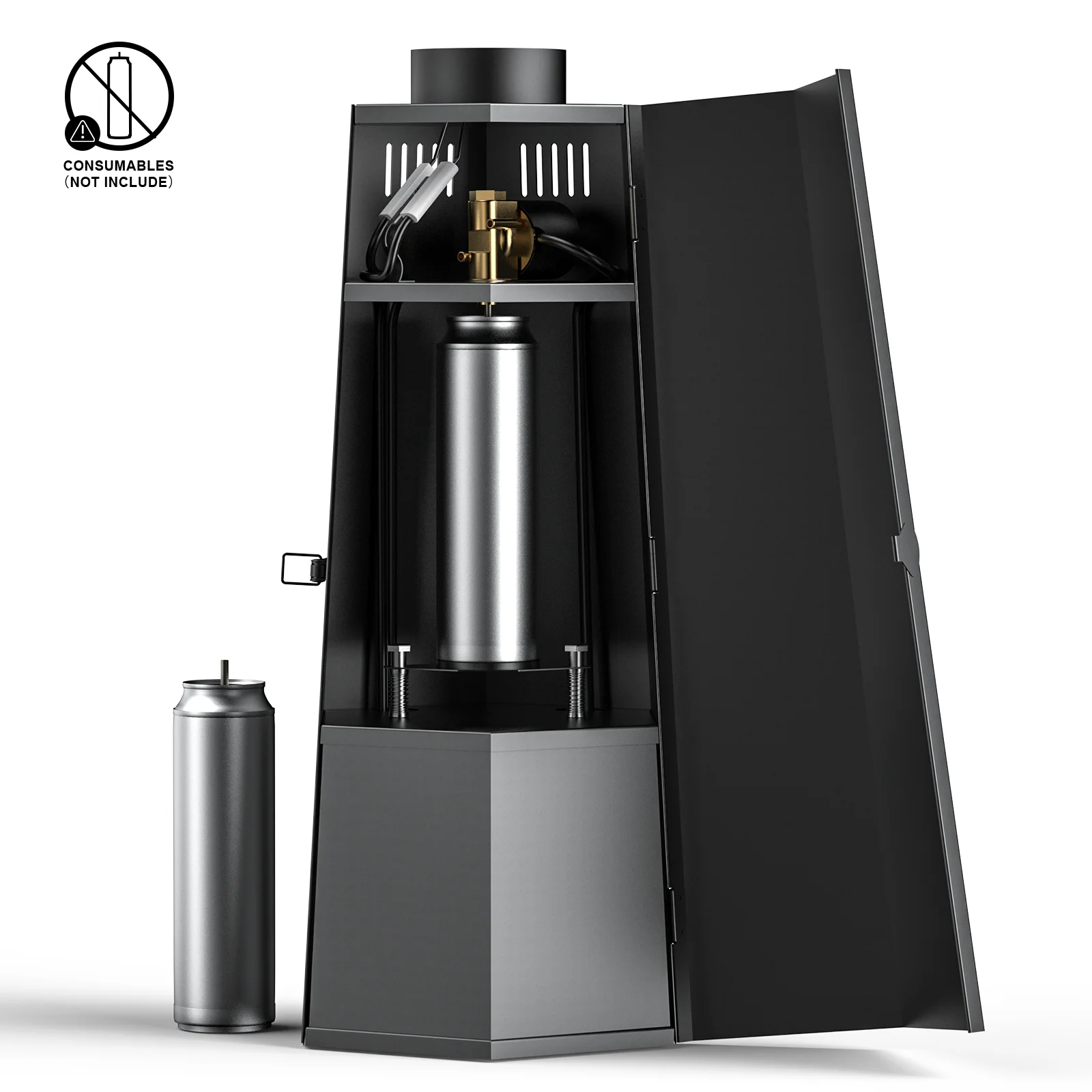 Fieryzeal 80W Hexagonal Flame Thrower DMX512 Stage Flame Machine Outdoor Performance Flamethrower Effect Flame Projector Machine