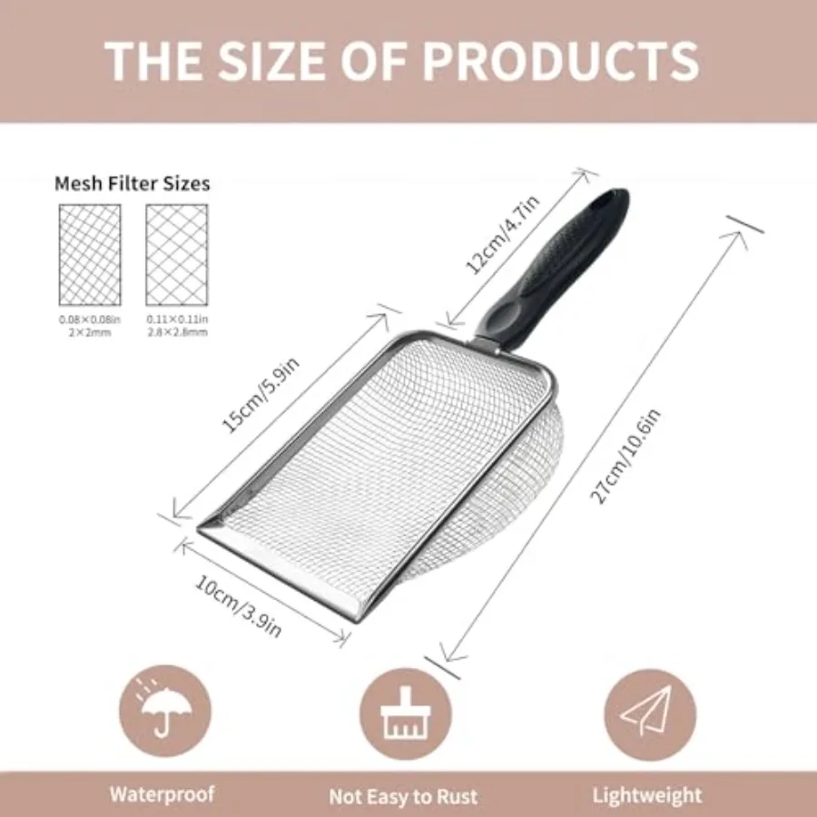 2 PCS 2-in-1 Gardening Soil Sifter Set with 2/2.8mm Mesh, Garden Sieve and Shovel Sifter Screen Potting Scoop for Sand, Dirt, R