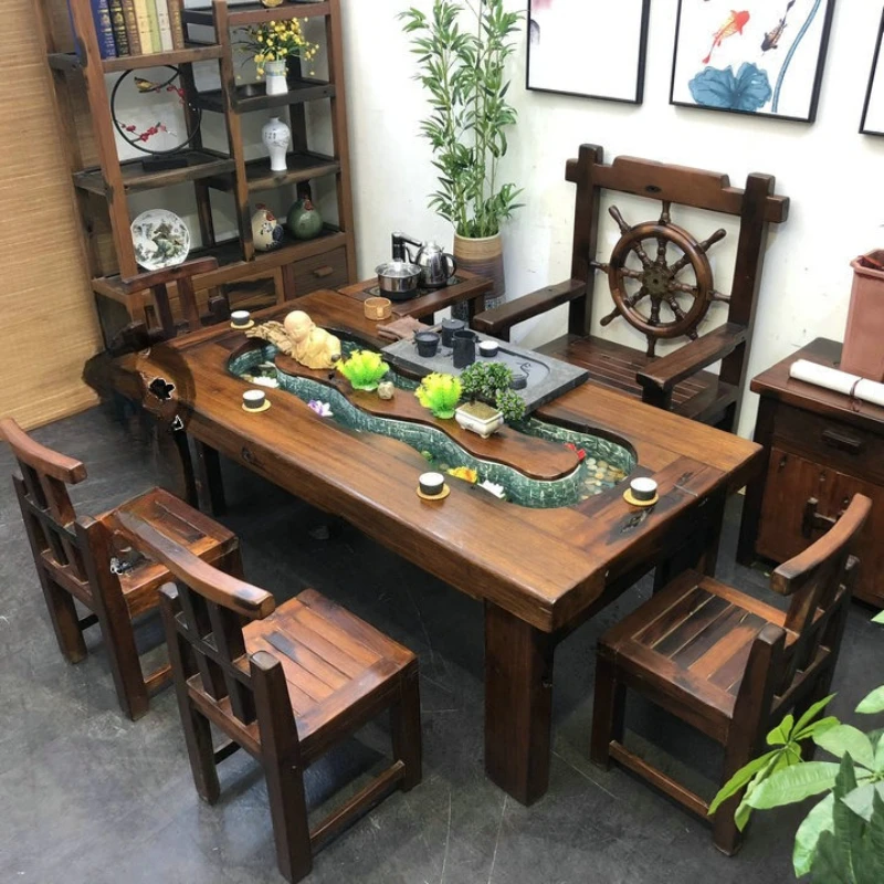 

Landscape tea table domestic circulation water fish tea table kung fu tea table and chair combination