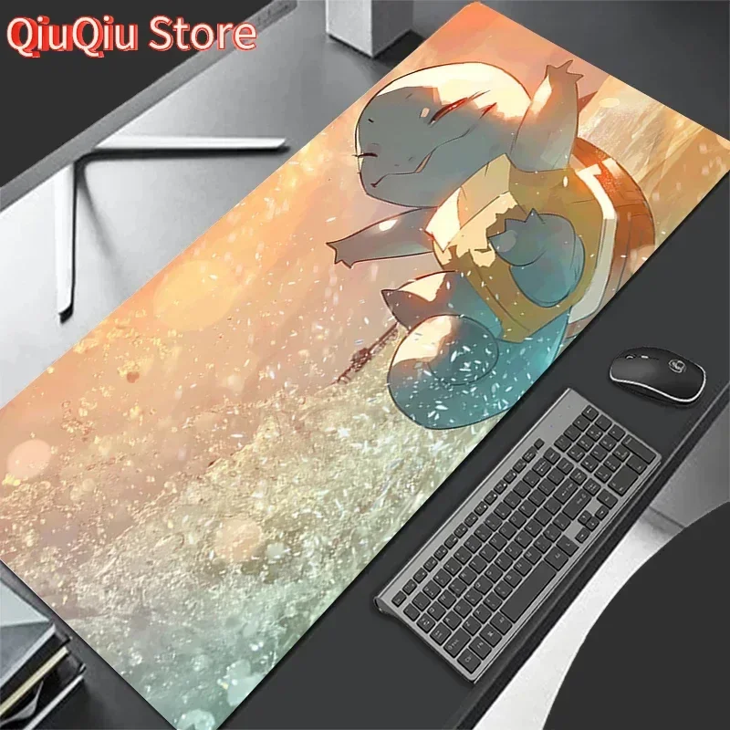 

Кожаный коврик для мыши P-pokemonS Squirtle, настольный коврик, большой 900x450 скоростей, коврики для клавиатуры компьютера, игровые аксессуары, коврик для мыши, ковер