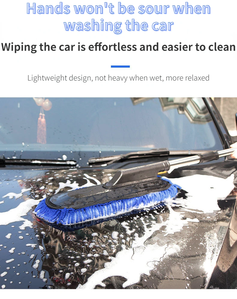 Car Wash Wax Mop Dust Removal Retractable Nanofibers Duster  Brush Exterior Interior Cleaning Tool Handle To Trap Polle