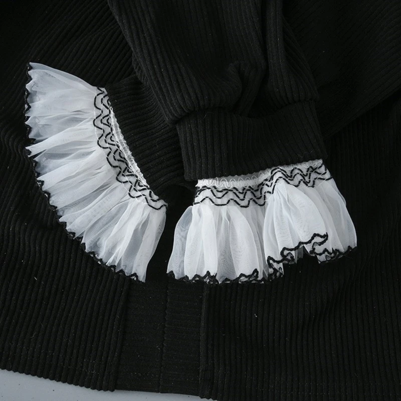 Falbany koronkowe sztuczne rękawy dla kobiet eleganckie mankiety na nadgarstek odpinane sztuczne rękawy sweter elastyczne mankiety moda dekory
