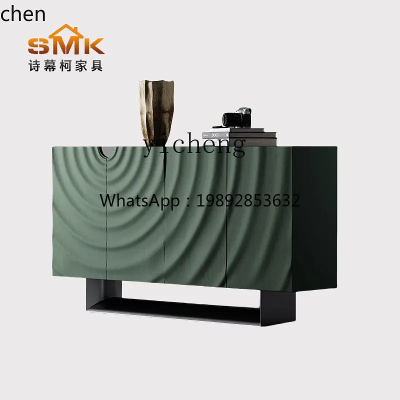 HXL high-end dining side cabinet, entrance door cabinet decoration, house matching ripple series natural rock slab