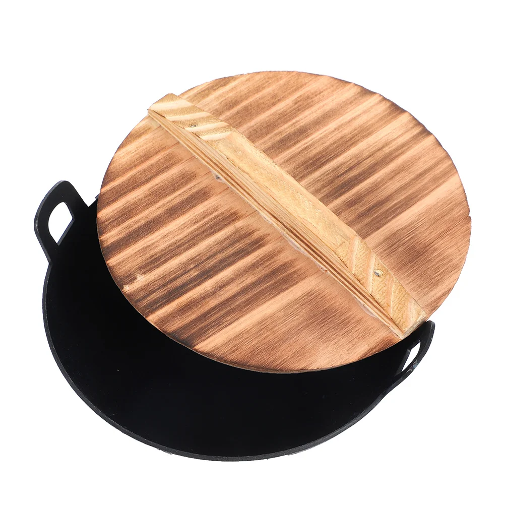 صغيرة الحديد مقبض مزدوج ووك غطاء التظاهر اللعب مقلاة الطبخ دمية اكسسوارات المطبخ مصغرة أداة المطبخ محاكاة #4