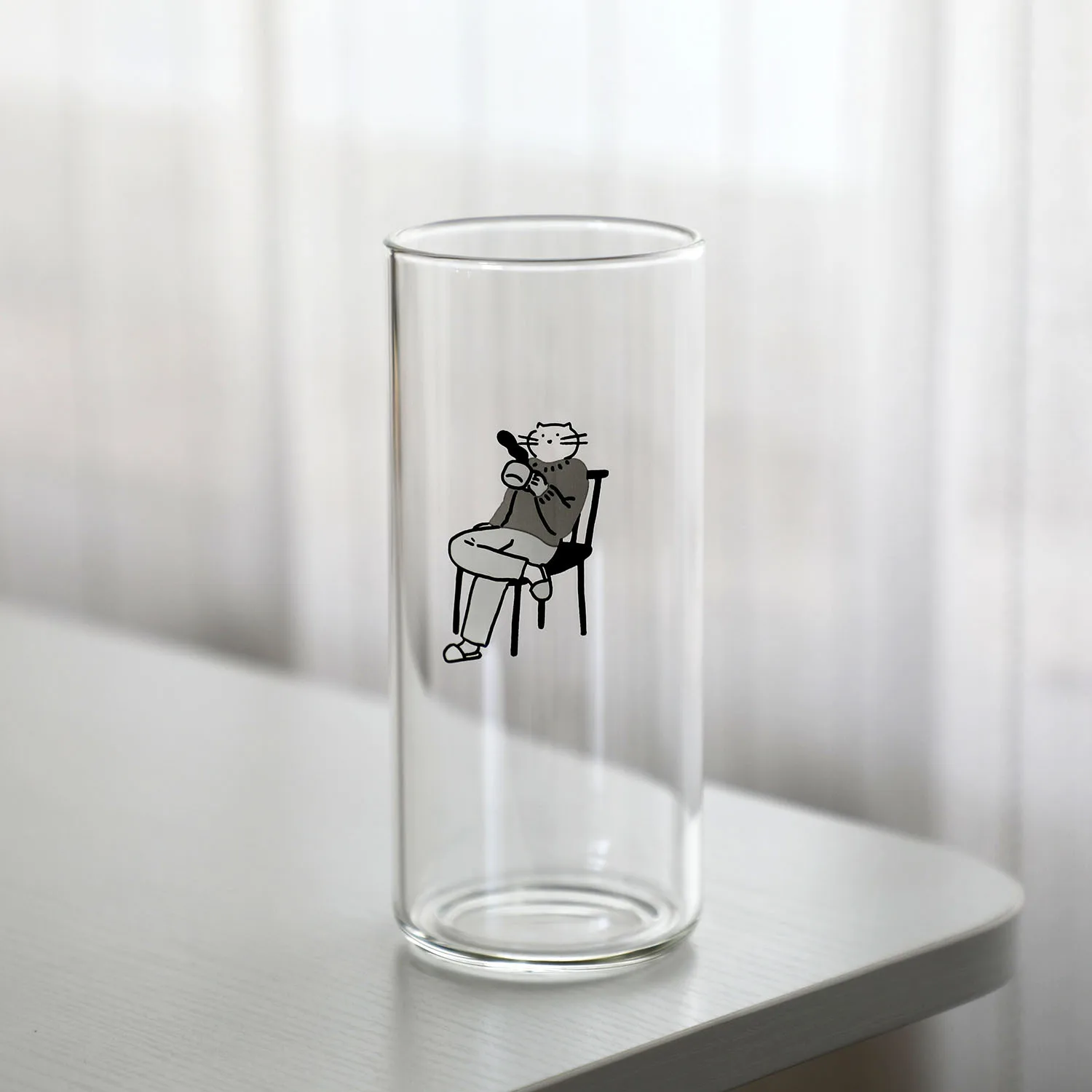 Handle Drawn Gentleman's Glass,Borosilicate Glass Beer Glass, Transparent Creative single-layer glass, thick bottom, casual cup