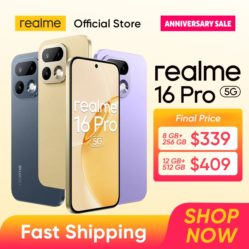 Новинка: Смартфон realme 16 Pro 5G с камерой 200 МП, аккумулятором 7000 мАч, зарядкой 80 Вт, AMOLED-дисплеем 6,78 дюйма 144 Гц 6500 нит, IP69, NFC