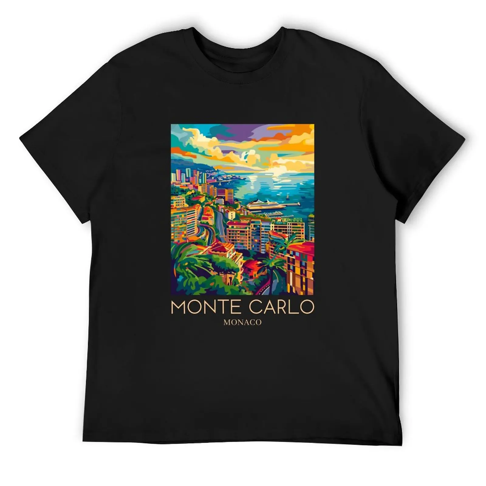 Monte Carlo - Monaco T-Shirt summer tops anime figures rapper graphic tees sublime Men's clothing