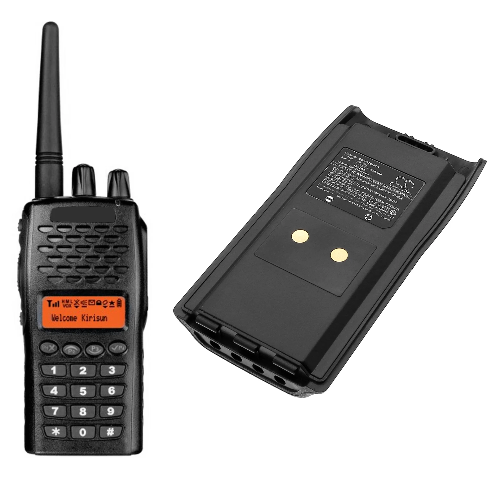 

CameronSino New 7.4V 1750mAh Li-Polymer Walkie Talkie Battery KB-36C For Kirisun PT-6800 PT-6500 Two Way Radio