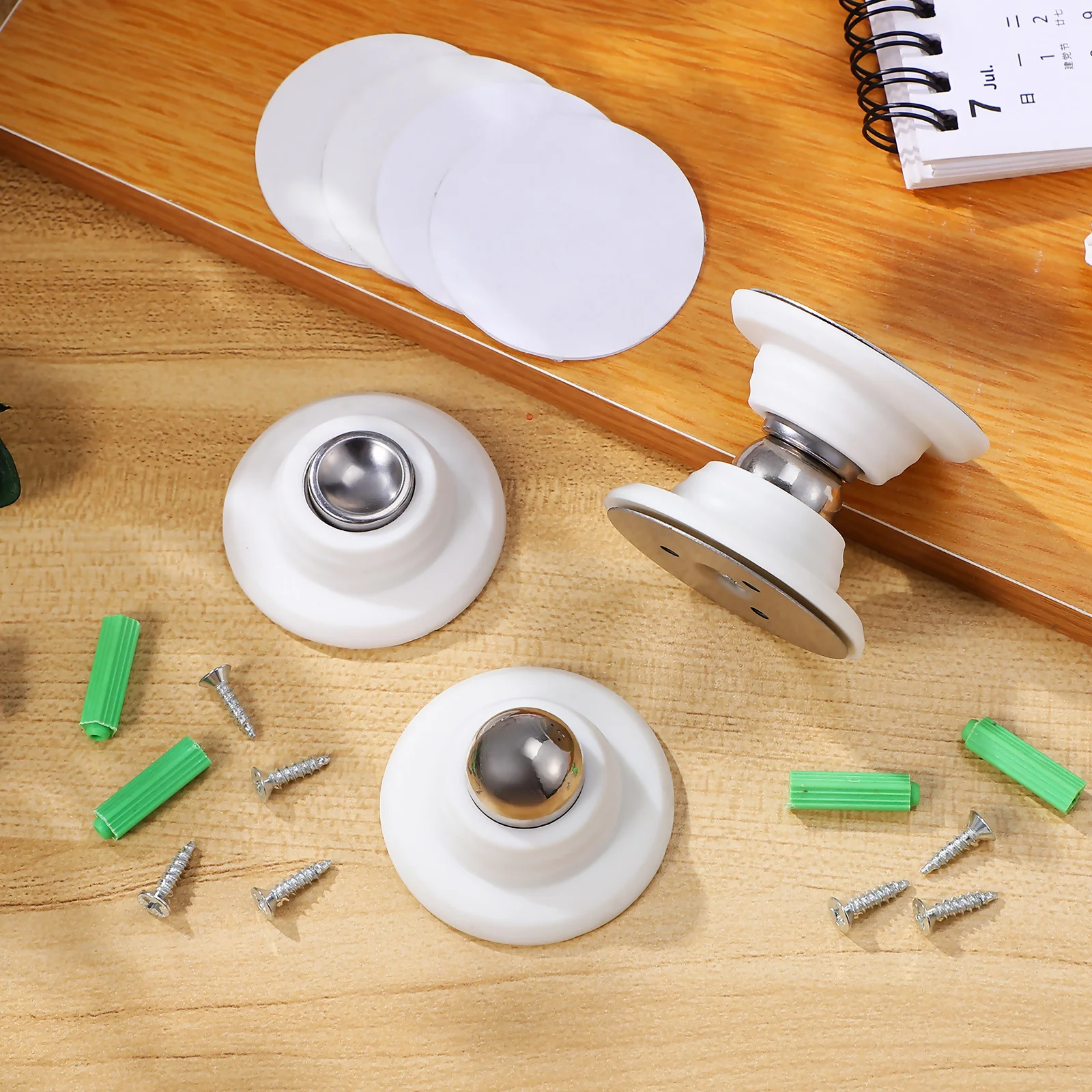 

2Sets Magnetic Door Stops Adhesive Installation Noise and Damage Prevention Compact Door Holder for Home Rv Use