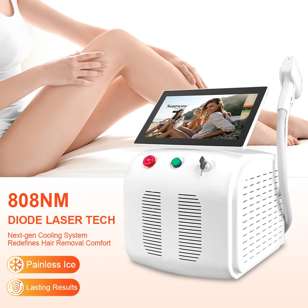 

755 808 1064 Ice Cooling Portable 808nm Diode Laser Machine Permanent Hair Removal Skin Rejuvenation for Home Salon