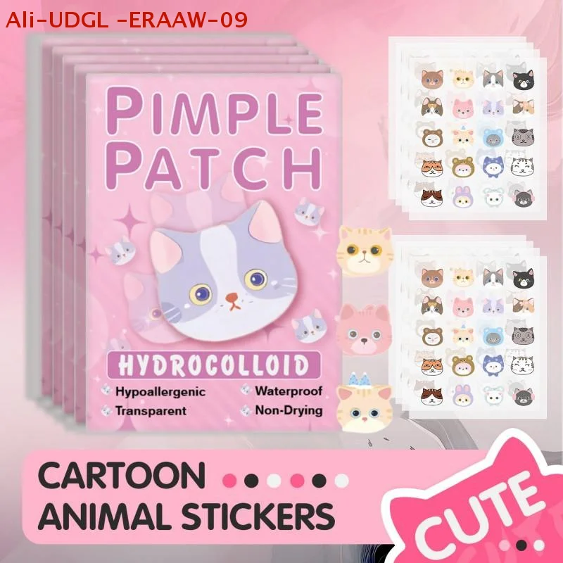 600Pcs Acne Patches Cat Shaped Acne Treatment Sticker Colorful Acne Cover Removal Pimple Patch Anti-Acne Hydrocolloid Sticker
